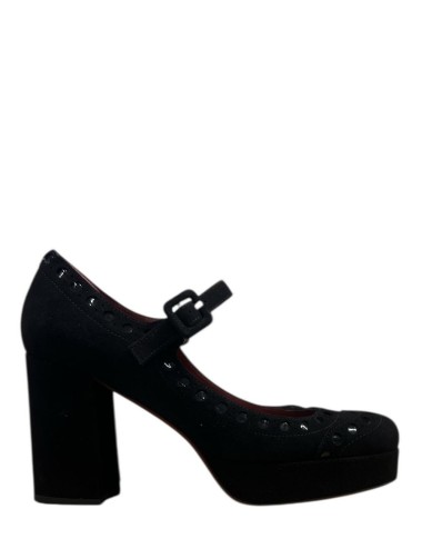 Decolleté scamosciato JALINA con plateau nero