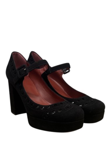 Decolleté scamosciato JALINA con plateau nero