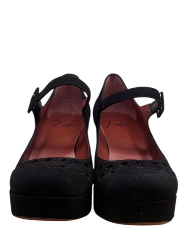 Decolleté scamosciato JALINA con plateau nero