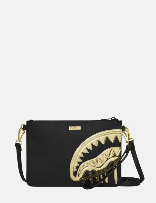 GOLD AND DANGEROUS CROSSOVER CLUTCH