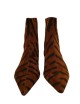 Stivaletto in pelle Genoa abstract print cognac