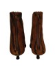 Stivaletto in pelle Genoa abstract print cognac