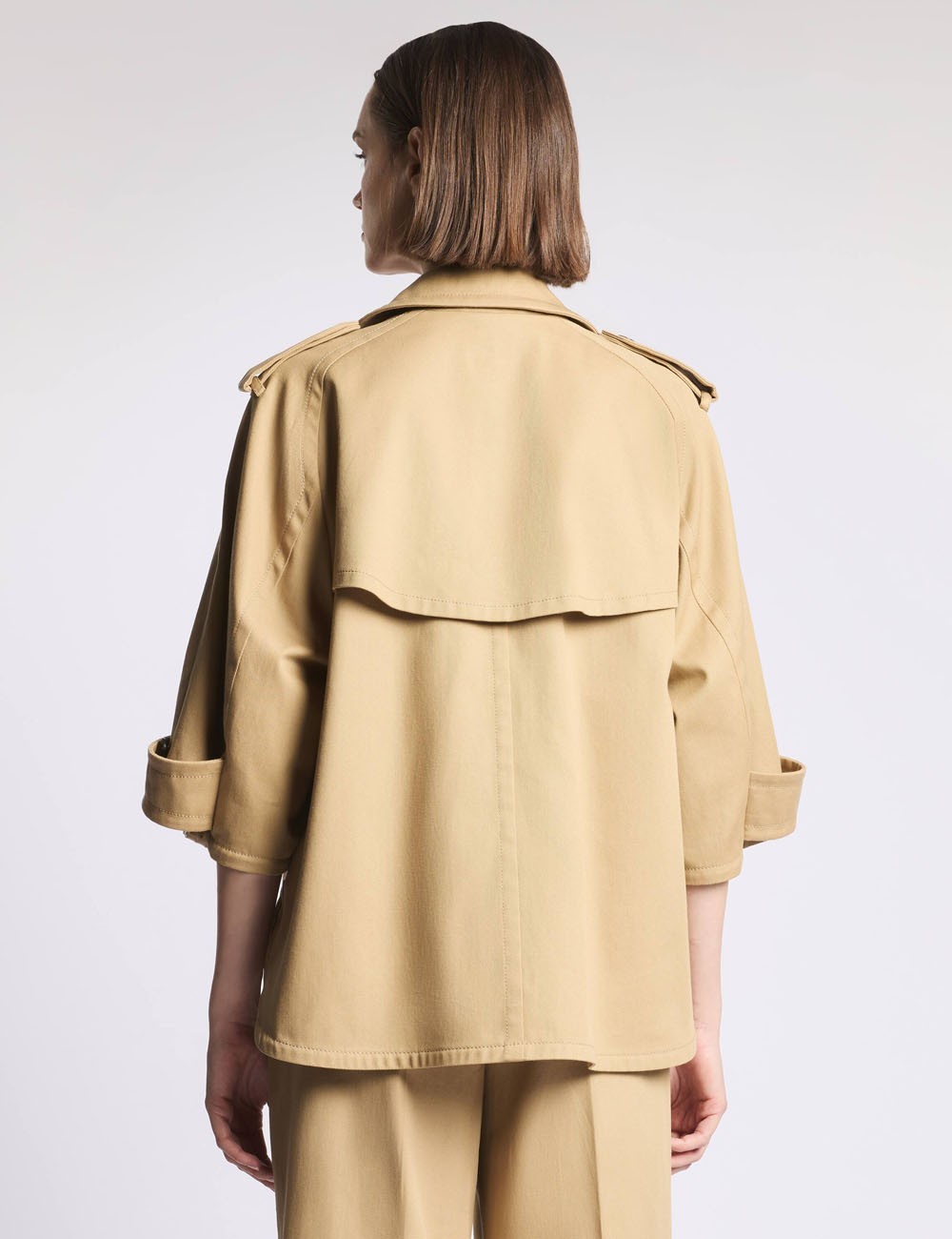 Caban in Drill di Cotone beige