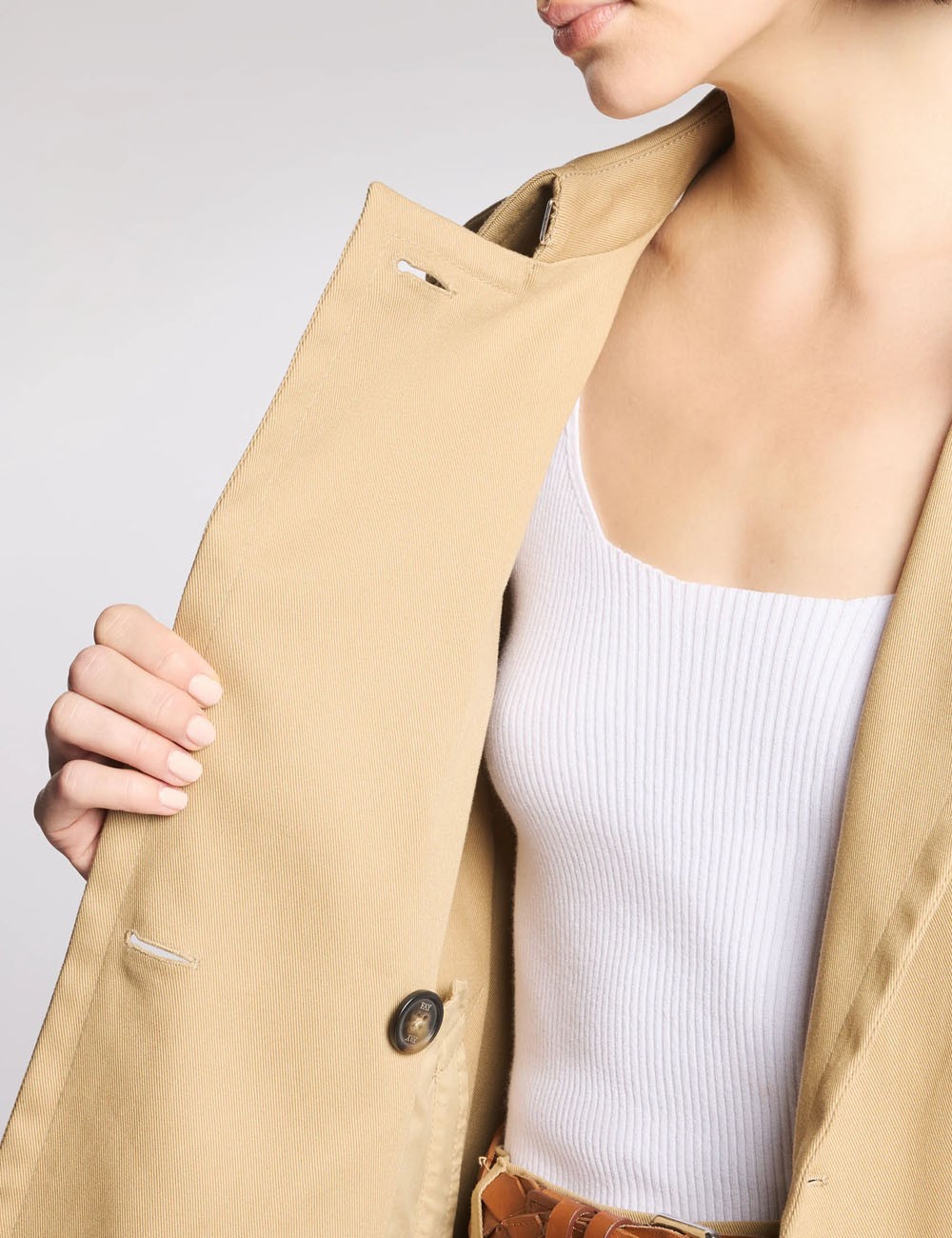 Caban in Drill di Cotone beige