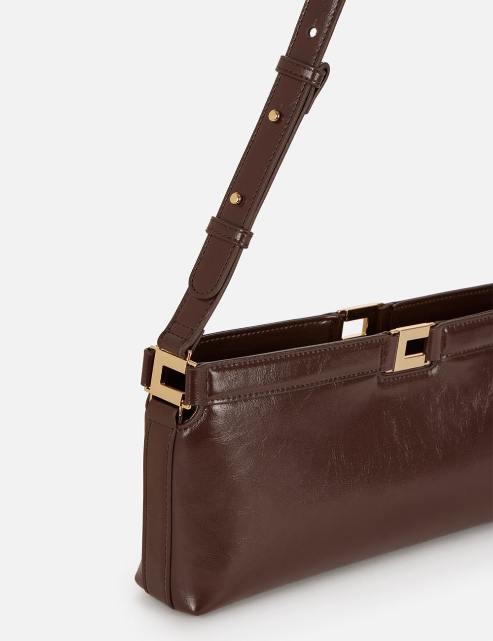 Naplak-effect bag DARK CHOCOLATE