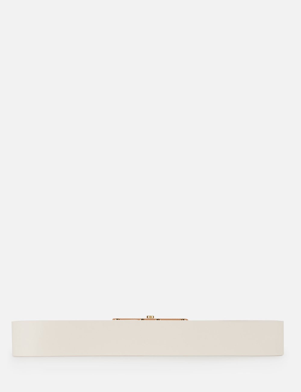 Leather belt with logo detail ivory