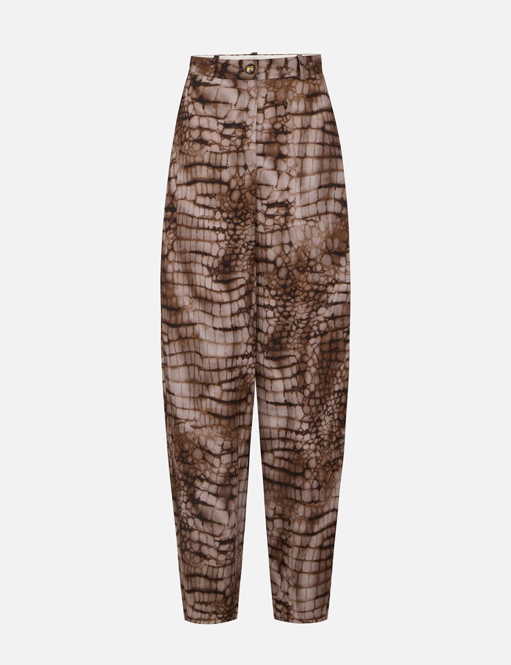 Pantaloni in jersey leggero con stampa alligatore cacao