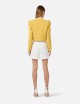 Shorts in gabardine fabric with jewel logo ivory