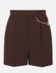 Shorts in gabardina con logo gioiello cacao