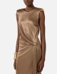 Red Carpet dress in shiny viscose jersey argilla