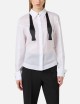 Camicia in voile di cotone con papillon BIANCO NERO