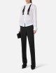 Camicia in voile di cotone con papillon BIANCO NERO