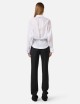 Cotton voile shirt with bow tie white black