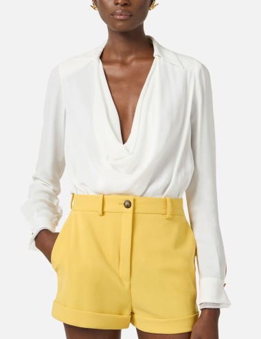 Body in georgette di viscosa avorio