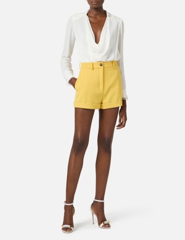 Body in georgette di viscosa avorio