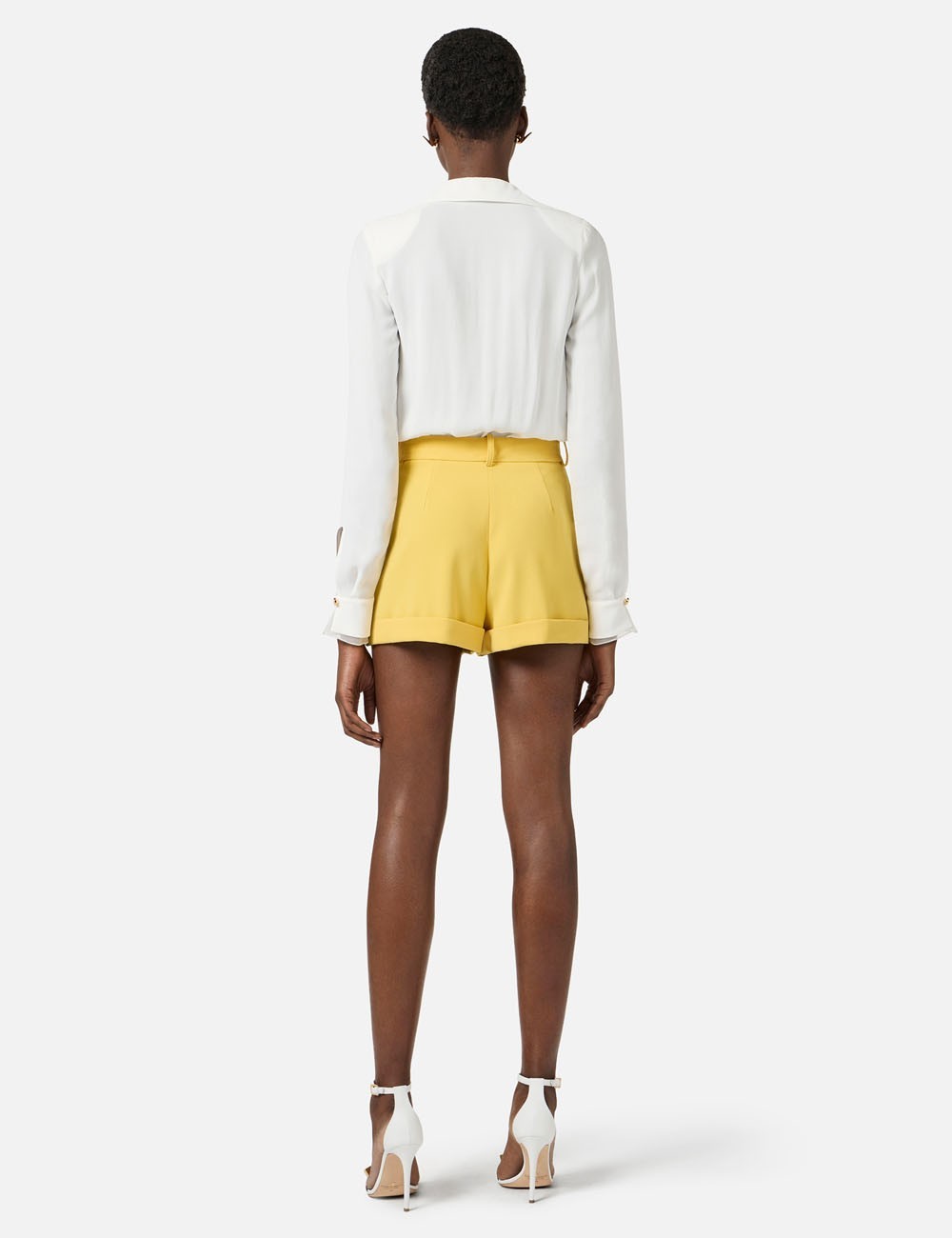 Body in georgette di viscosa avorio