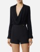 Bodysuit in viscose georgette fabric black