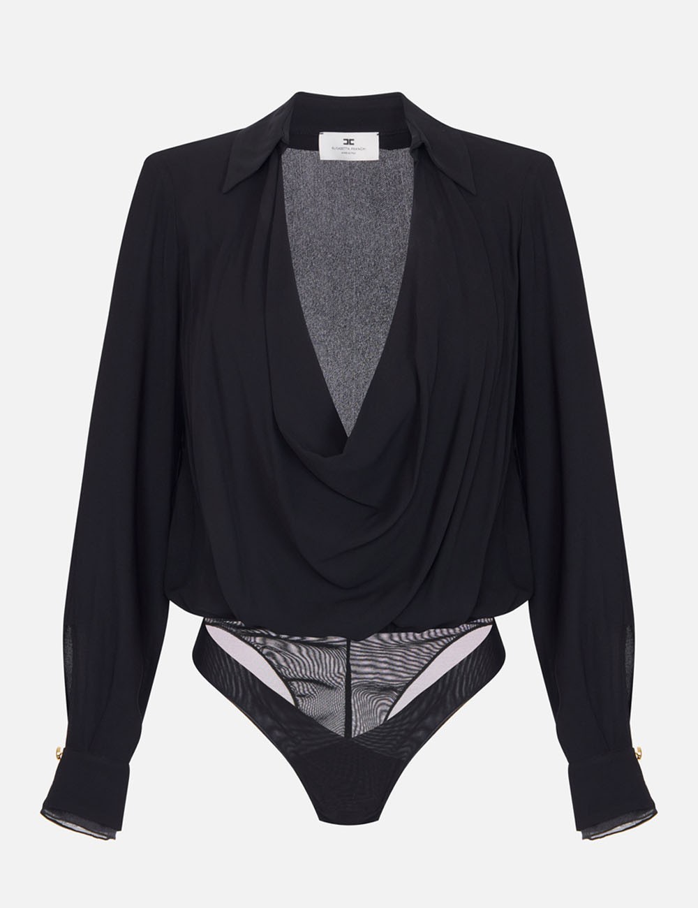 Body in georgette di viscosa nero