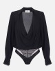 Body in georgette di viscosa nero