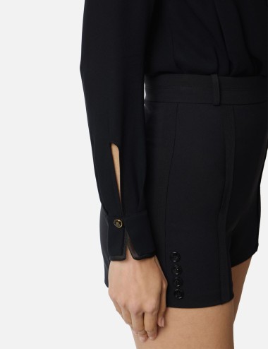 Bodysuit in viscose georgette fabric black