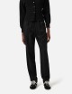 Pantaloni in satin con righe jacquard nero