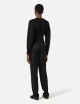 Pantaloni in satin con righe jacquard nero