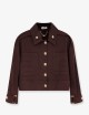 Gabardine pea coat with jewel buttons cocoa