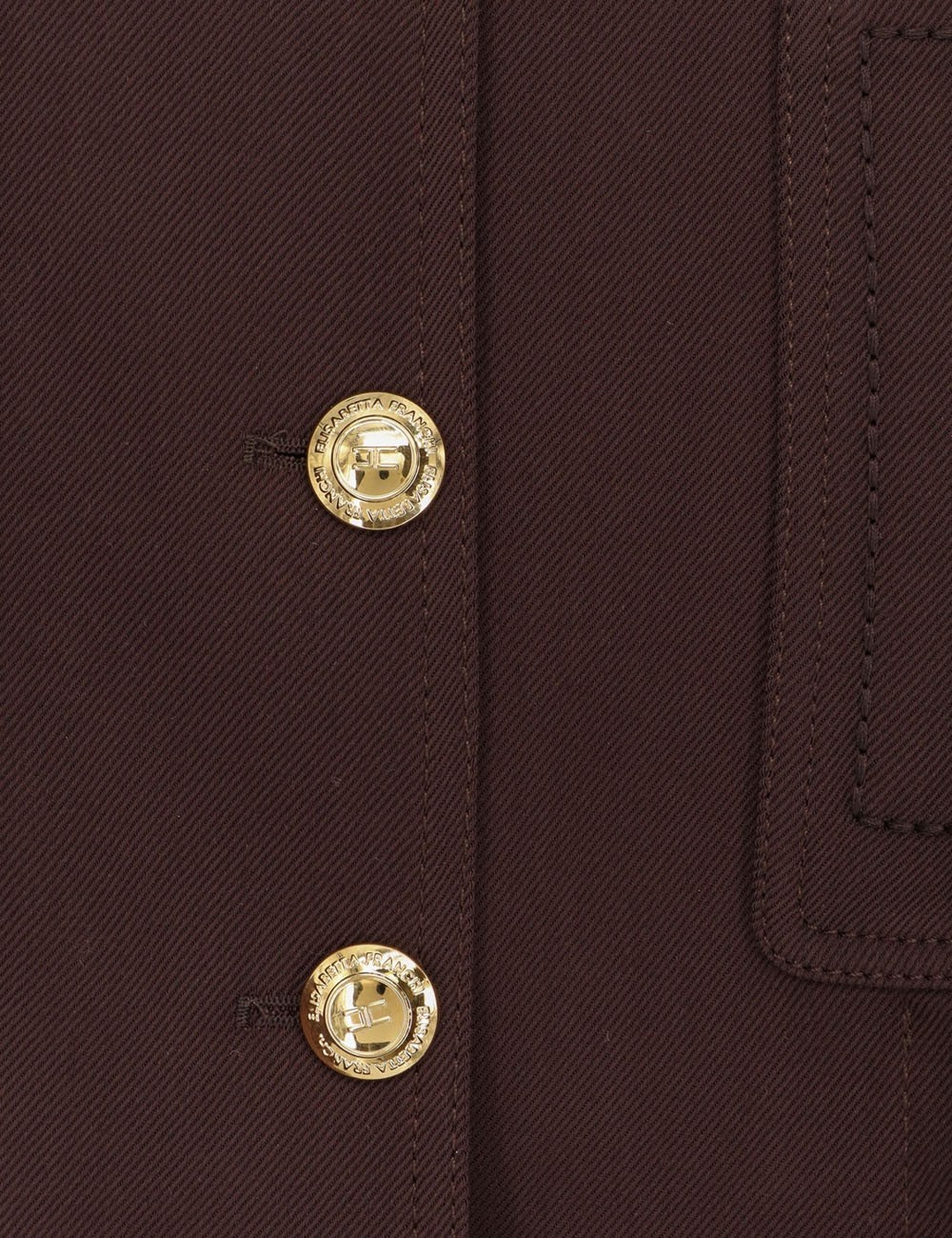 Gabardine pea coat with jewel buttons cocoa