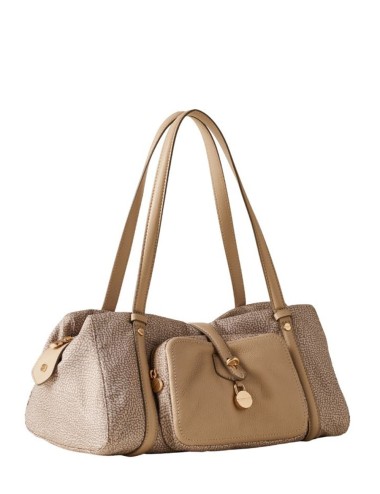 Borsa a mano bauletto Poche sabbia