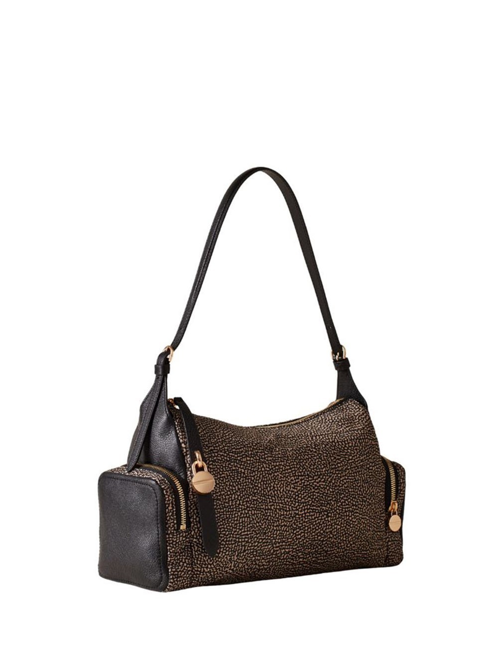 Borsa a spalla Poche hobo op naturale nero