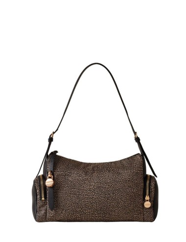 Borsa a spalla Poche hobo op naturale nero