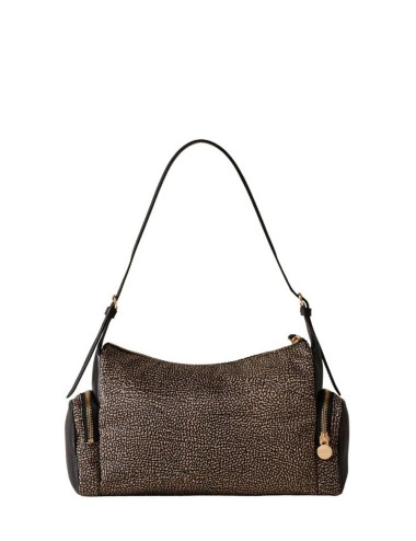 Borsa a spalla Poche hobo op naturale nero