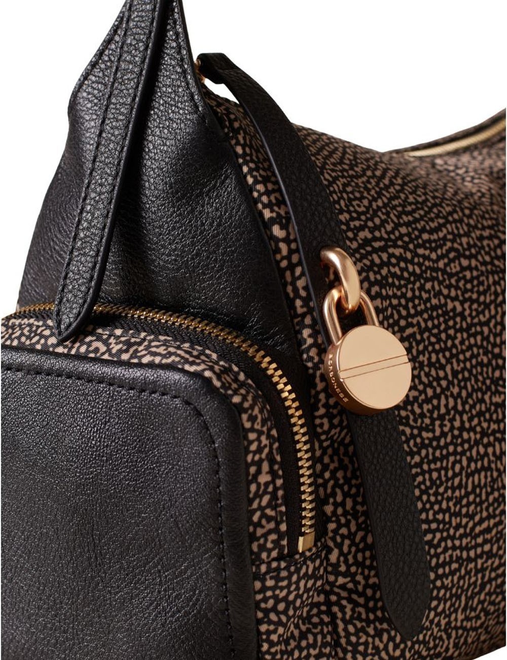 Borsa a spalla Poche hobo op naturale nero