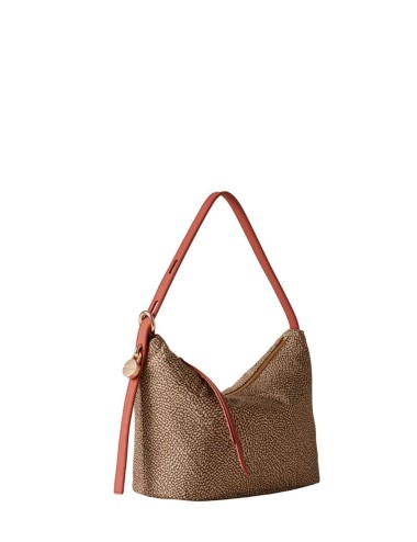 Borsa a spalla Prive beige red papaya