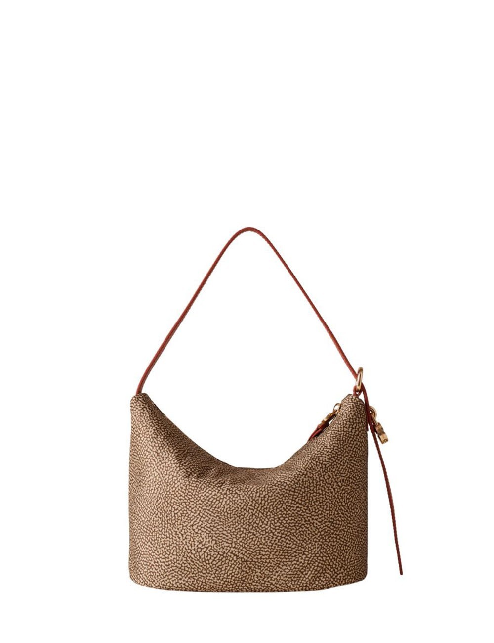 Borsa a spalla Prive piccola beige red papaya