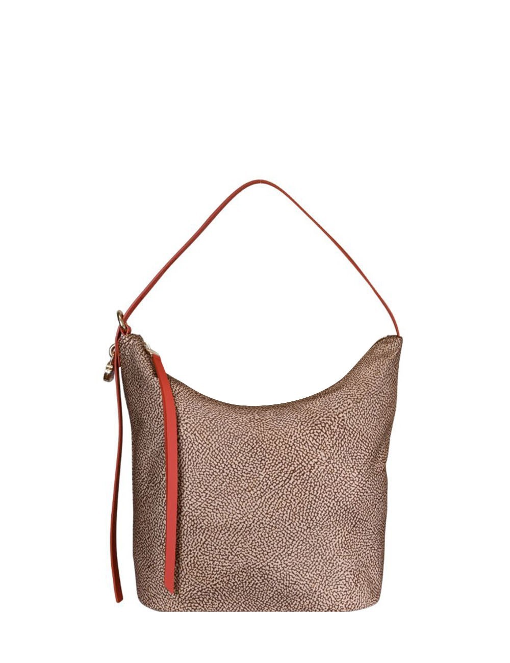 Borsa a spalla Prive media beige red papaya