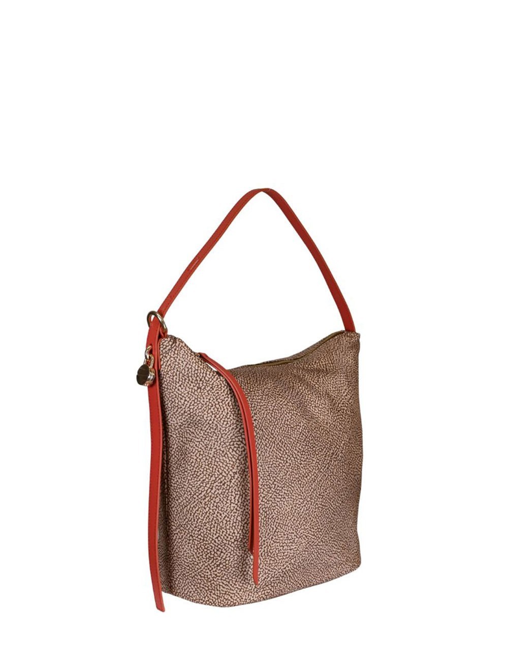 Borsa a spalla Prive media beige red papaya