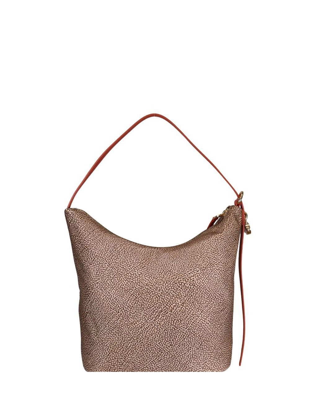 Borsa a spalla Prive media beige red papaya