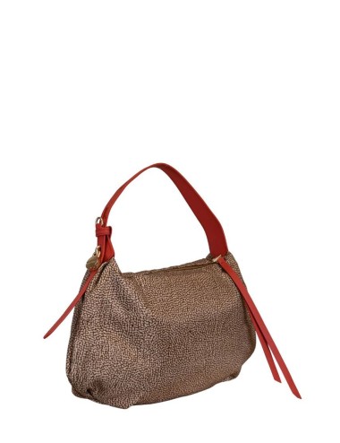 Borsa a spalla hobo Prive beige red papaya