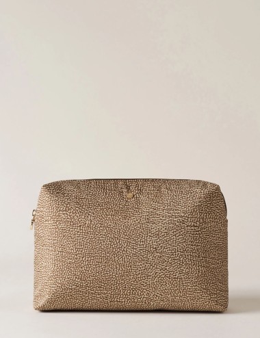 Beauty case bustina media beige marrone