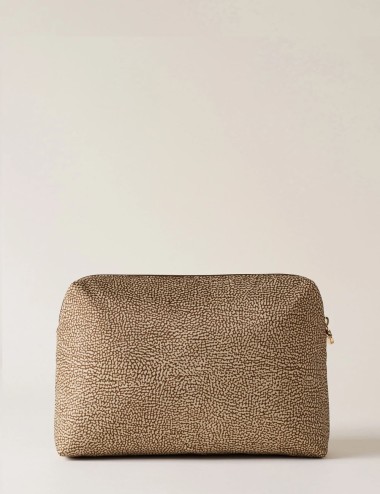 Beauty case bustina media beige marrone