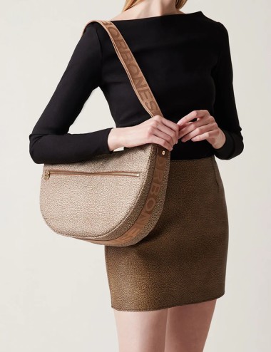 BORSA HOBO LUNA BAG MIDDLE BEIGE MARRONE