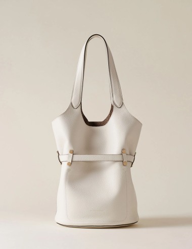 SECCHIELLO SMALLPREMIERE WHITE COTTON/CUOIO