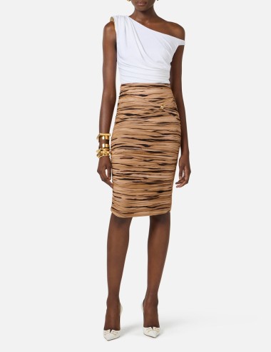 Bodysuit in jersey fabric with jewel shoulder detail ivory