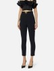 Trousers in double layer stretch crêpe fabric with logo details black