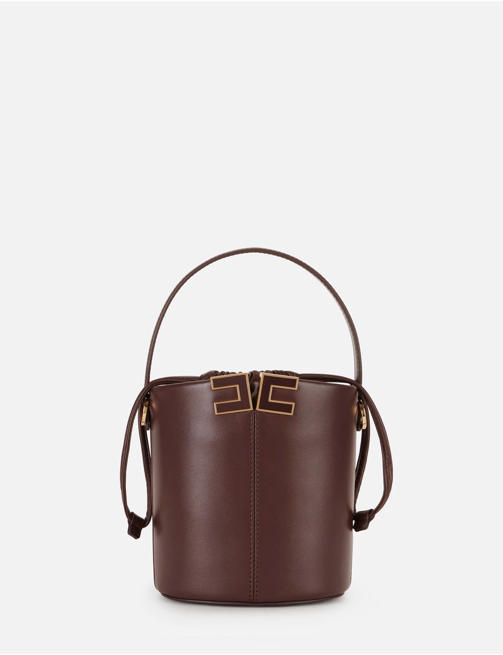 Borsa a secchiello con dettaglio logo cacao