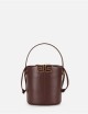 Borsa a secchiello con dettaglio logo cacao