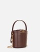 Borsa a secchiello con dettaglio logo cacao