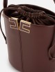 Borsa a secchiello con dettaglio logo cacao