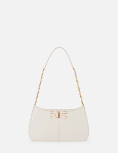 Over-the-shoulder bag with logo detail avorio